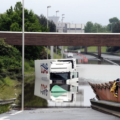 Inondation voie rapide